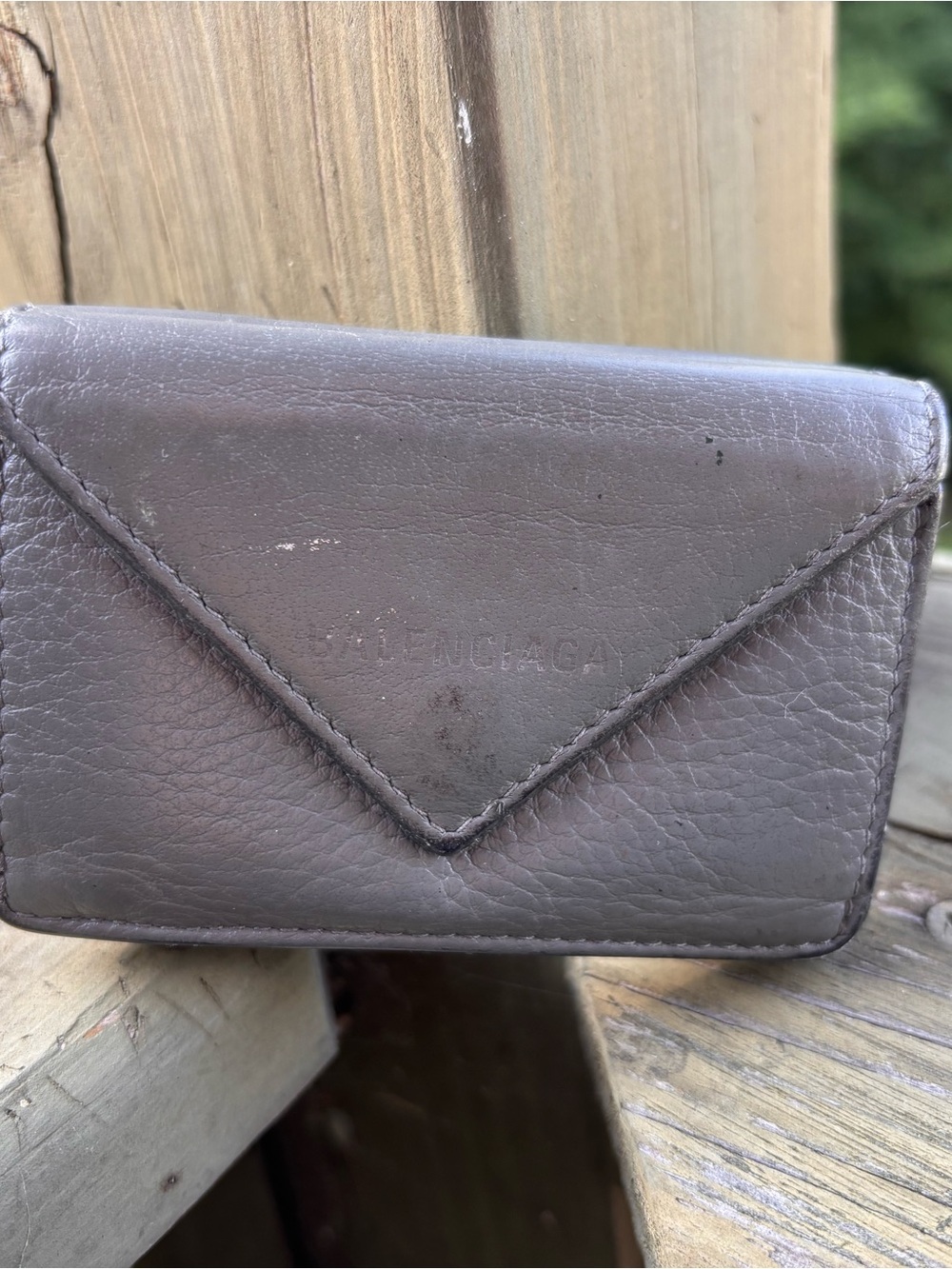 Small Balenciaga Grey Leather Wallet